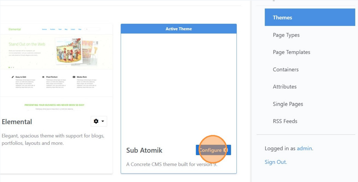 Activate Theme and Click Configure